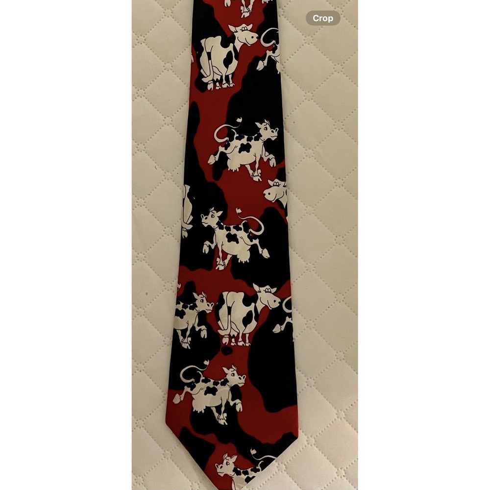 Cow Ties Cows Hide Necktie Mens Animal VTG Moo Cow Print Renaissance Mens‎